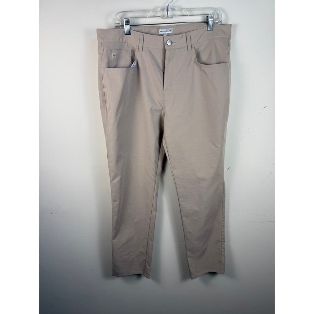 Peter Millar EB66 Performance Pants Mens 35/30 Khaki Tan Golf Five Pocket